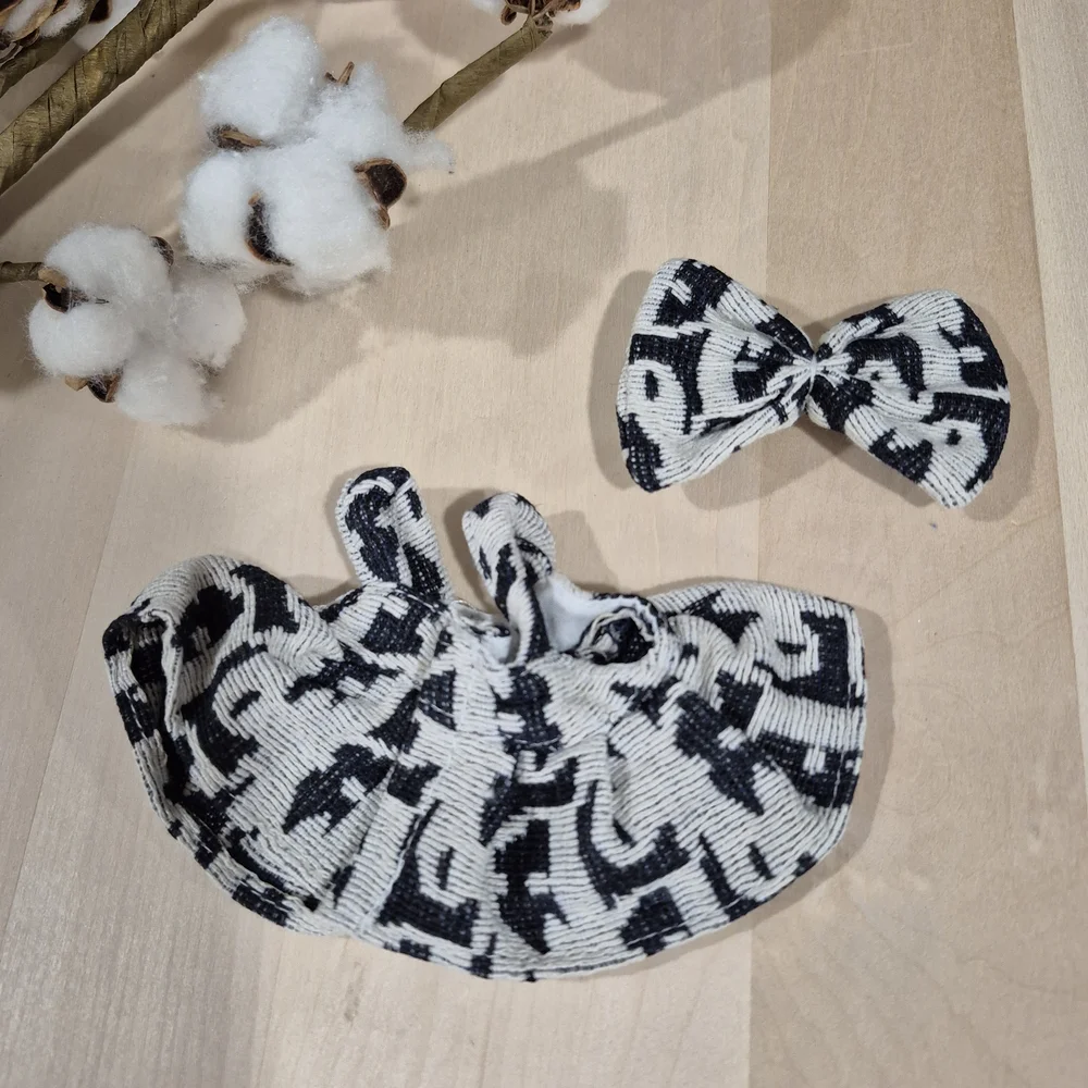 🖤🤍NEW🖤🤍 ADORABLE!! LABUBU 2PC SET DRESS AND BOW ONLY